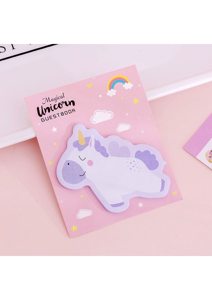 No.2 Tarzı Unicorn Yeşil Mavi Kendinden Yapışkanlı Bloknot Notları Imi Okul Ofis Tedarik (Yurt Dışından)