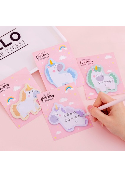 No.2 Tarzı Unicorn Yeşil Mavi Kendinden Yapışkanlı Bloknot Notları Imi Okul Ofis Tedarik (Yurt Dışından)