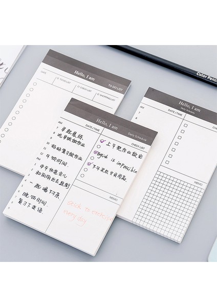 B Tarzı Günlük Haftalık Planlayıcı Gündem Defter Yırtılabilir Not Yapılacaklar Listesi Hedefler Alışkanlık Programları Not Not Kırtasiye Ofis Okul Malzemeleri (Yurt Dışından) modelleri