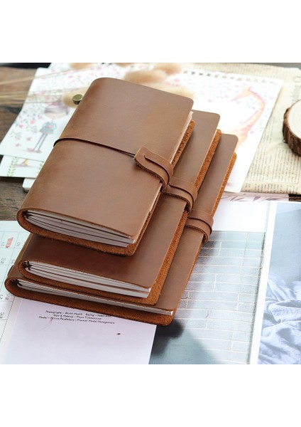 Koyu Kahverengi Tarzı Devam Tarzı Hakiki Deri Dergisi Seyahat Defteri Retro Dıy El Yapımı Günlüğü Taşınabilir Sketchbook Öğretmen Hediye Okul Ofis Özelleştirilmiş (Yurt Dışından) fırsatları