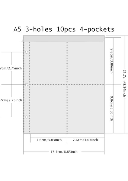 10 Adet 4 Cep 79 Tarzı Plrbok Eces A Cepler 3 Delik Şeffaf Halka Binder Dolum Kol Fotoğraf Kartları Defter Fotoğraf Albümü Sayfa Kartı Günlüğü Çizim (Yurt Dışından)