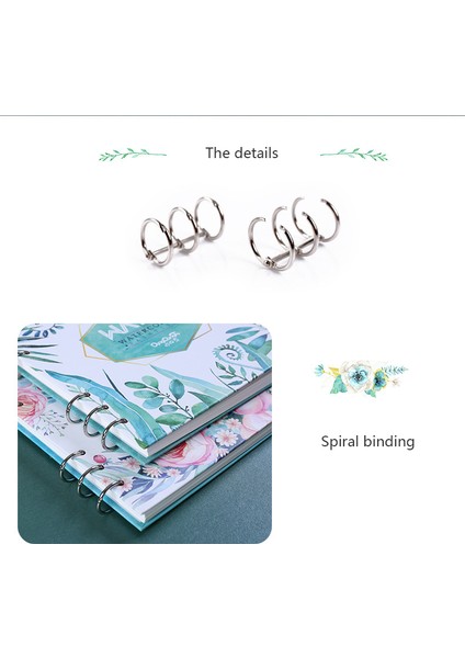 ÇIÇEK-20CM Tarzı Suluboya Resim Eskiz Defteri Için Spiral Defter 40 Sayfa Boş Kağıt 300GSM Gevşek Yaprak Günlüğü Ofis Okul Malzemeleri Kırtasiye (Yurt Dışından)
