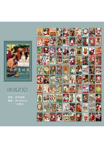 C Stili Eets Noel Partisi Retro Malzeme Kitap Bloknot Mesaj Notları Dekoratif Kırtasiye Scrapbooking Günlüğü Albümü Etikel (Yurt Dışından)