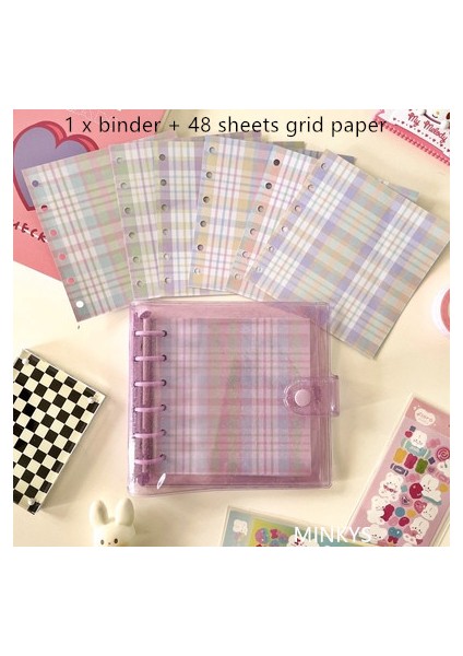 Açık Gri Tarzı Mınky A7 Kare Kawaii Glittery Binder Dergisi Defter ve Fotoğraf Toplama Kitap Günlüğü Gündem Planlayıcısı Bullet Okul Kırtasiye (Yurt Dışından)