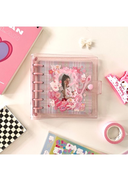 Açık Gri Tarzı Mınky A7 Kare Kawaii Glittery Binder Dergisi Defter ve Fotoğraf Toplama Kitap Günlüğü Gündem Planlayıcısı Bullet Okul Kırtasiye (Yurt Dışından) fırsatları