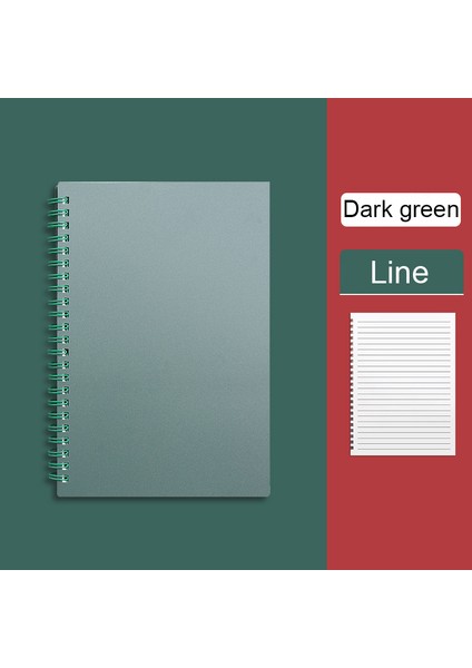Koyu Yeşil Stil A4 Morandi Bobin Spiral A5A4B5 Günlüğü Defter Izgara Kağıdı Günlük Haftalık Planlayıcı Gündem Not Defteri Okul Ofis Malzemeleri Kırtasiye (Yurt Dışından)