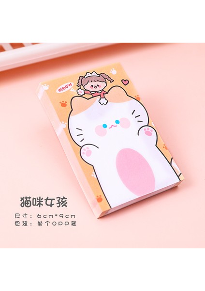 Bir Stil 80 Yaprak Kawaii Mutlu Kedi Kız Bloknot N Kez Yapışkan Notlar Kısa Not Defteri Sevimli Planlayıcısı Çıkartmaları Imi Kırtasiye Aksesuarları (Yurt Dışından)