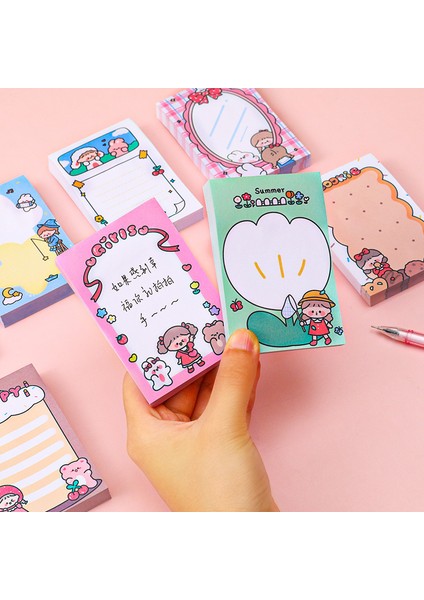 Bir Stil 80 Yaprak Kawaii Mutlu Kedi Kız Bloknot N Kez Yapışkan Notlar Kısa Not Defteri Sevimli Planlayıcısı Çıkartmaları Imi Kırtasiye Aksesuarları (Yurt Dışından) indirimleri