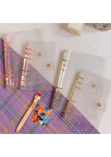 A5 4 Izgara Çanta Stili A5 Mınkys A7A6A5 Gül Altın Mor Mavi Glittery Bling Binder Defter Kapağı Günlüğü Gündem Planlayıcısı Bullet Kapak Okul Kırtasiye (Yurt Dışından)