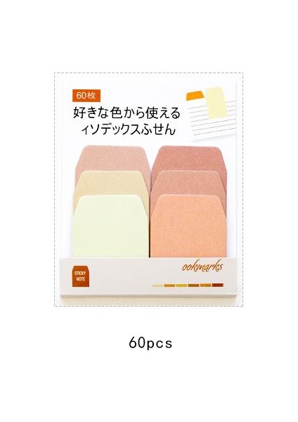No.6 Tarzı 60 Sheetpack Degrade Renk Yapışkan Not Dikiş Not Defteri Çıkartmaları Sevimli Bloknot Dıy Kawaii Kırtasiye Öğrenci Günlüğü Malzemeleri (Yurt Dışından)
