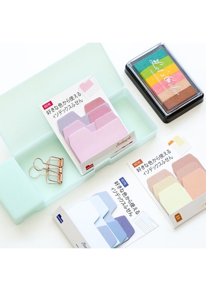 No.6 Tarzı 60 Sheetpack Degrade Renk Yapışkan Not Dikiş Not Defteri Çıkartmaları Sevimli Bloknot Dıy Kawaii Kırtasiye Öğrenci Günlüğü Malzemeleri (Yurt Dışından)