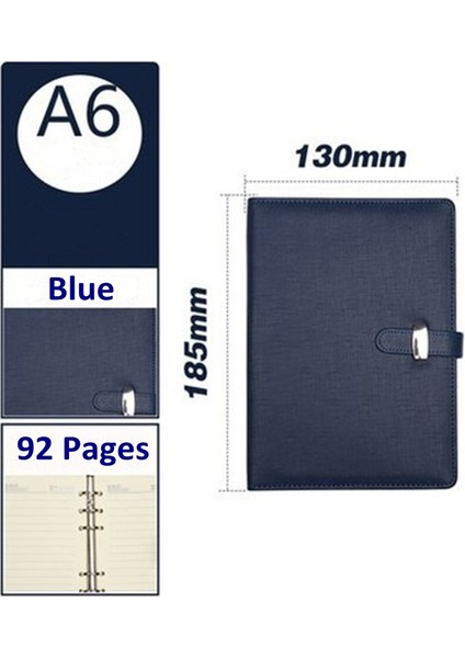 E-Mavi A6 Stili Vintage Kalın Kağıt Defter Pu Deri Dergisi Incil Günlüğü Sketchbook Çizim Boyama Grafiti Yumuşak Kapak Siyah Kağıt (Yurt Dışından)