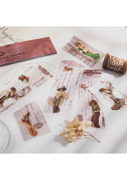 B Tarzı Dimeets Retro Sanat Uzun Şerit Serisi Bloknot Dekoratif Scrapbooking Dıy Günlüğü Albümü Vintage Kolaj Malzeme Kağıt Kitap (Yurt Dışından) fırsatları
