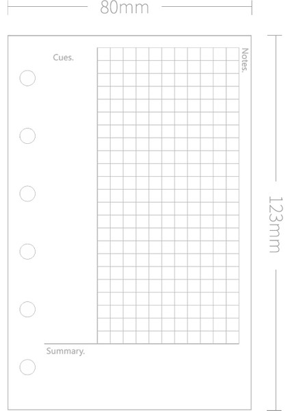 Cornell Tarzı A7 A7 Gevşek Yapraklı Defter Dolum Spiral Bağlayıcı Planlayıcı Iç Sayfa Kağıt Içi Süt Ürünleri Haftalık Aylık Plan Yapılacaklar Çizgi Nokta Izgarası (Yurt Dışından)