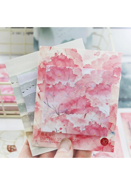 No.2 Tarzı Parti Sakura Flamingo Manzara Bloknot N Kez Yapışkan Notlar Escolar Papelaria Okul Tedarik Imi Etiket (Yurt Dışından)