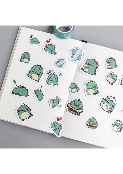 No.2 Tarzı Yaratıcı Karikatür Küçük Ejderha Yeşil Kağıt Çıkartmalar Dekorasyon Dıy Ablum Günlüğü Scrapbooking Etiket Etiket Sevimli Kırtasiye (Yurt Dışından)