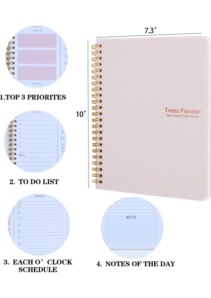A5 B5-Pembe Stili Günlük Planlayıcı Defterler Ajanda Kırtasiye Randevu Planlayıcı, Yapılacaklar Listesi, Yemekler, Saatlik, Öncelikli Öncelikler, Notlar (Yurt Dışından) modelleri