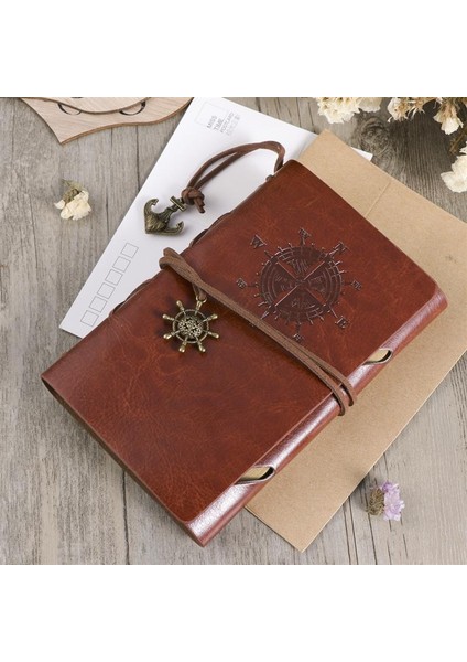Açık Kahverengi Tarzı Vintage Deri Kapak Defter Boş Günlüğü Retro Korsan Tasarım Kağıt Not Defteri Değiştirilebilir Gezgin Not Defteri Kırtasiye Malzemeleri (Yurt Dışından)