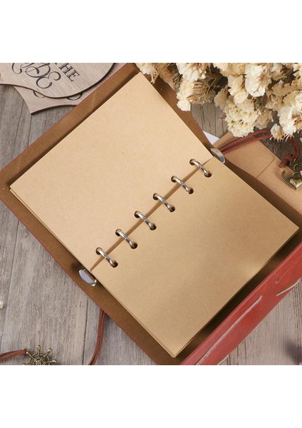 Açık Kahverengi Tarzı Vintage Deri Kapak Defter Boş Günlüğü Retro Korsan Tasarım Kağıt Not Defteri Değiştirilebilir Gezgin Not Defteri Kırtasiye Malzemeleri (Yurt Dışından)