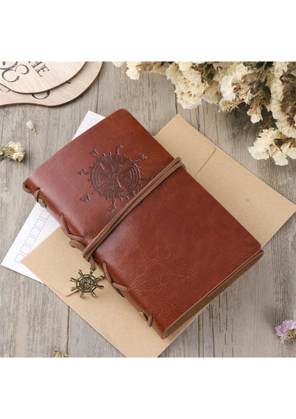 Açık Kahverengi Tarzı Vintage Deri Kapak Defter Boş Günlüğü Retro Korsan Tasarım Kağıt Not Defteri Değiştirilebilir Gezgin Not Defteri Kırtasiye Malzemeleri (Yurt Dışından)