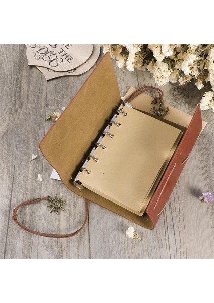 Açık Kahverengi Tarzı Vintage Deri Kapak Defter Boş Günlüğü Retro Korsan Tasarım Kağıt Not Defteri Değiştirilebilir Gezgin Not Defteri Kırtasiye Malzemeleri (Yurt Dışından)