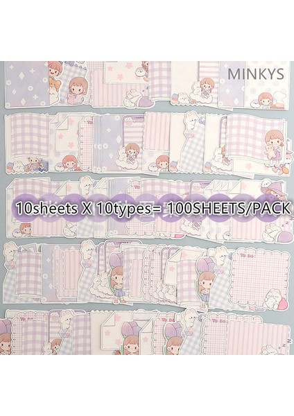 100 Yaprak Mavi Stil Mınkyeets Kawaii Bloknotlar Yapılacaklar Kağıt Kontrol Listesi Günlük Not Kağıtları Paperlaria Kırtasiye (Yurt Dışından) fırsatları