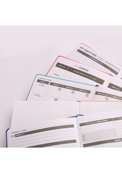 Şampanya Altın Stili A5 Aylık Haftalık Planlayıcı Ajanda Düzenleyici Günlüğü Defter Kırtasiye Hediye Günlük Hedef Takip Planı A5 Deri Ciltli Ofis Planı (Yurt Dışından) indirimleri