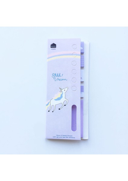 Mor Tarzı Kawaii Karikatür Gökkuşağı Unicorn Yapışkan Notlar Bloknot Günlüğü Sabit Gevreği Karalama Defteri Dekoratif Sevimli N Kez Yapışkan (Yurt Dışından)