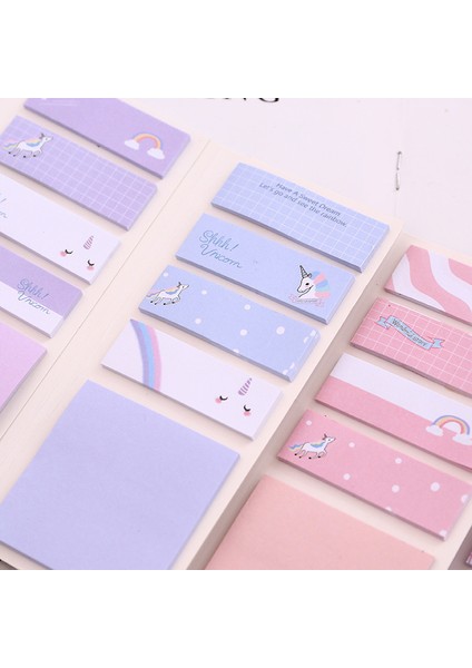 Mor Tarzı Kawaii Karikatür Gökkuşağı Unicorn Yapışkan Notlar Bloknot Günlüğü Sabit Gevreği Karalama Defteri Dekoratif Sevimli N Kez Yapışkan (Yurt Dışından) fırsatları