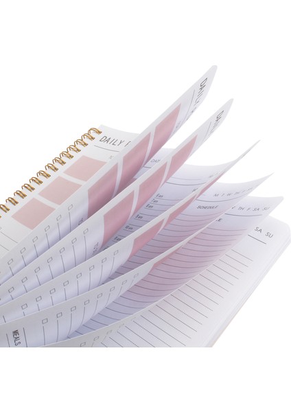 A5 B5-Pembe Stili Günlük Planlayıcı Defterler Ajanda Kırtasiye Randevu Planlayıcı, Yapılacaklar Listesi, Yemekler, Saatlik, Öncelikli Öncelikler, Notlar (Yurt Dışından) indirimleri