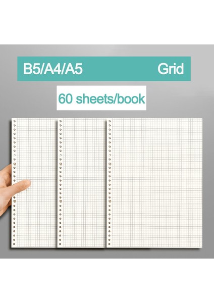 Izgara Stili B5 A4, B5, A5 Gevşek Yapraklı Yumuşak Taraflı Defter Günlük Planlayıcısı Şeffaf Yatay Çizgili Defterler Okul Ofis Kırtasiye (Yurt Dışından)