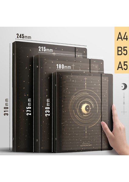 Izgara Stili B5 A4, B5, A5 Gevşek Yapraklı Yumuşak Taraflı Defter Günlük Planlayıcısı Şeffaf Yatay Çizgili Defterler Okul Ofis Kırtasiye (Yurt Dışından)