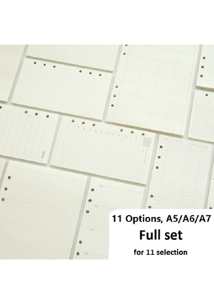 Not Hatırlatma Stili A6 Orta A5 A6 A7 Gevşek Yaprak Defter Dolum Spiral Bağlayıcı Planlayıcı Iç Sayfa Kağıt Içi Mandıra Haftalık Aylık Plan Yapılacaklar Çizgi Nokta Izgarası (Yurt Dışından)