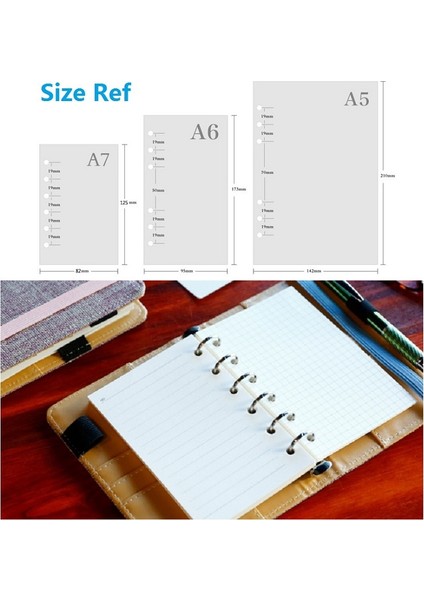 Not Hatırlatma Stili A6 Orta A5 A6 A7 Gevşek Yaprak Defter Dolum Spiral Bağlayıcı Planlayıcı Iç Sayfa Kağıt Içi Mandıra Haftalık Aylık Plan Yapılacaklar Çizgi Nokta Izgarası (Yurt Dışından)