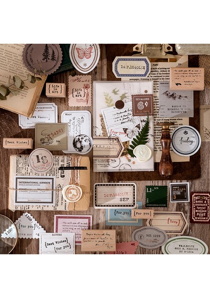 B Tarzı Journamm Vintage Damga Bloknotlar Serisi Çıkartmalar Deco Kırtasiye Lomo Kartları Için Kraft Kağıt Okul Kırtasiye Yapışkan Notlar (Yurt Dışından) modelleri
