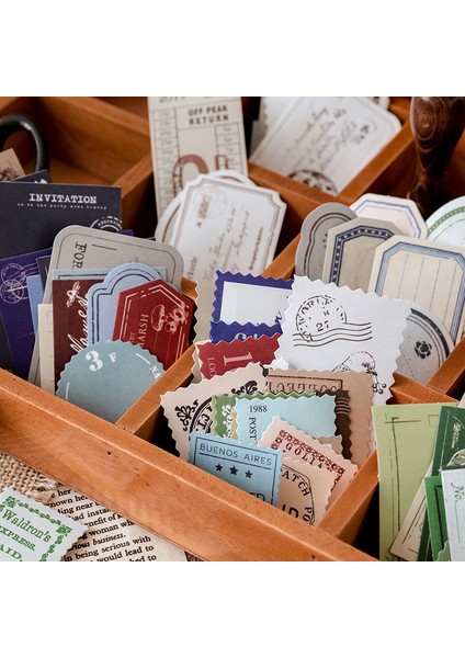 B Tarzı Journamm Vintage Damga Bloknotlar Serisi Çıkartmalar Deco Kırtasiye Lomo Kartları Için Kraft Kağıt Okul Kırtasiye Yapışkan Notlar (Yurt Dışından) fırsatları