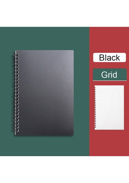 Siyah Stil A4 Morandi Bobin Spiral A5A4B5 Günlüğü Defter Izgara Kağıdı Günlük Haftalık Planlayıcı Gündem Not Defteri Okul Ofis Malzemeleri Kırtasiye (Yurt Dışından)