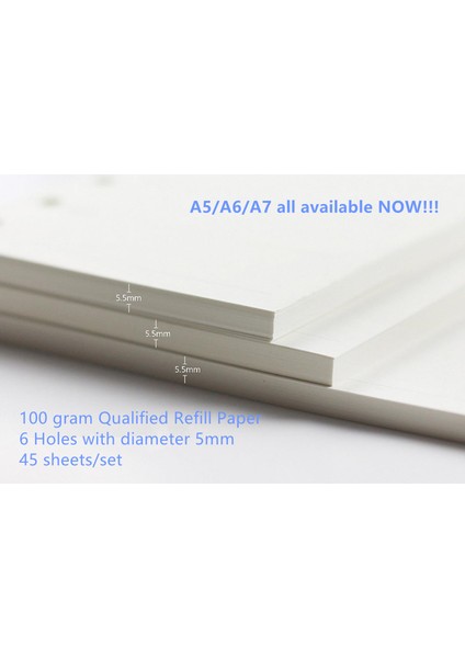 Boş Kağıt Stili A6 Orta A5 A6 A7 Gevşek Yaprak Defter Dolum Spiral Bağlayıcı Planlayıcı Iç Sayfa Kağıt Içi Mandıra Haftalık Aylık Plan Yapılacaklar Çizgi Nokta Izgarası (Yurt Dışından) fırsatları