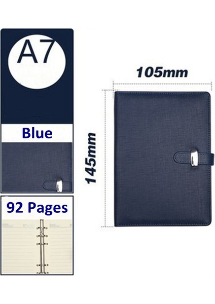 E-Mavi A7 Stili Vintage Kalın Kağıt Defter Pu Deri Dergisi Incil Günlüğü Sketchbook Çizim Boyama Grafiti Yumuşak Kapak Siyah Kağıt (Yurt Dışından)