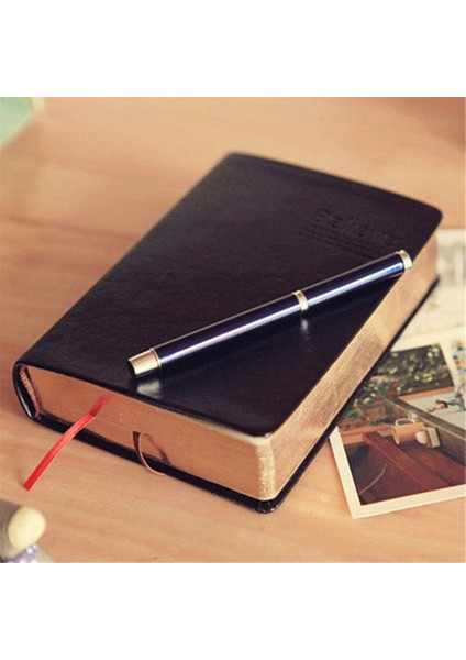 E-Mavi A7 Stili Vintage Kalın Kağıt Defter Pu Deri Dergisi Incil Günlüğü Sketchbook Çizim Boyama Grafiti Yumuşak Kapak Siyah Kağıt (Yurt Dışından)