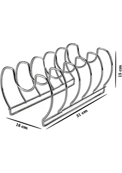 Metal Metal Tava Tava ve Tencere Kapağı Düzenleyici | Dolap Içi Tezgah Üstü Tava Tencere Kapak Orga