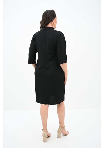 Kadın Büyük Beden Polo Yaka Elbise 5214-24 fiyatları