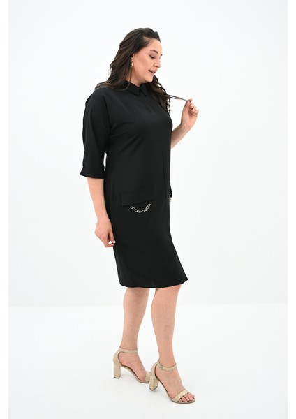 Kadın Büyük Beden Polo Yaka Elbise 5214-24 modelleri