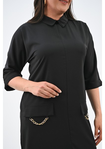 Kadın Büyük Beden Polo Yaka Elbise 5214-24 fırsatları