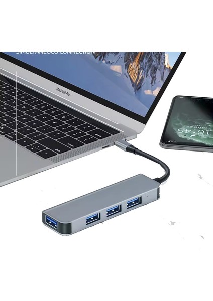 BYL-2013TU 4 In 1 Usb-A & Type-C USB Hub USB Çoğaltıcı	