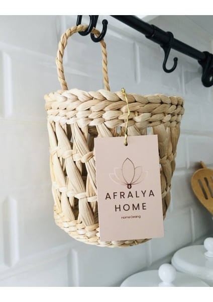 Mutfak Hasır Düzenleyici Çok Amaçlı Sepet (13X20) %100 Hasır 10 x 15 Ahşap