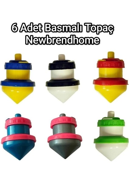 Topaç Plastik Basmalı 6 adet Kendinden Dönen Topaç Rengarenk Topaç Nostalji Topaç fırsatları
