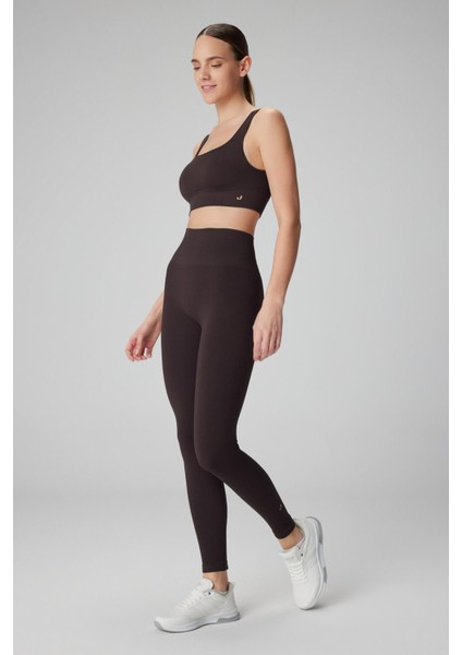 Holly Petek Desenli Yüksek Bel Tayt Acı Kahve fiyatları