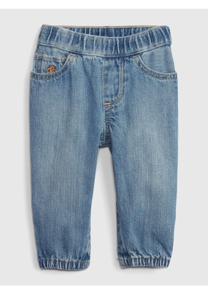 Erkek Bebek Mavi Pull-On Bubble Jean Pantolon