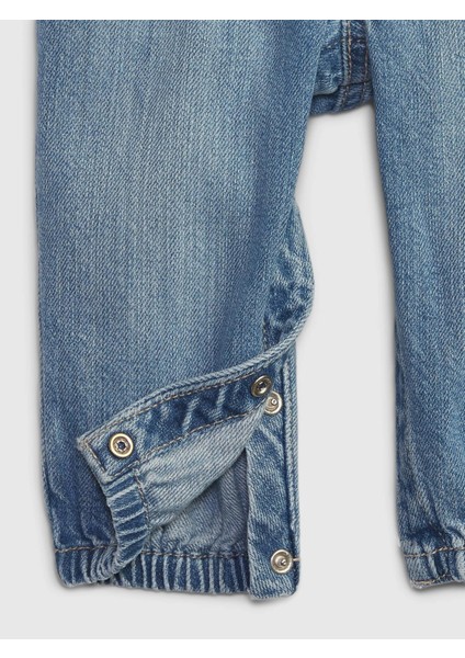 Erkek Bebek Mavi Pull-On Bubble Jean Pantolon